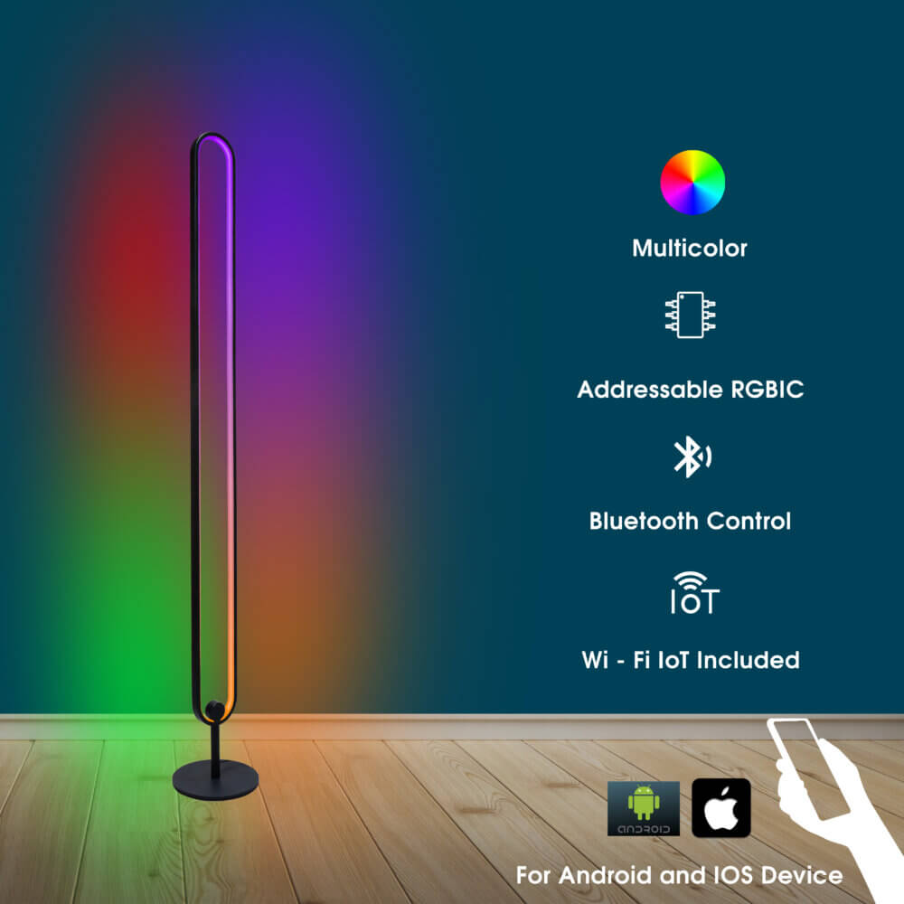 Oval spar multicolor floor lamp
