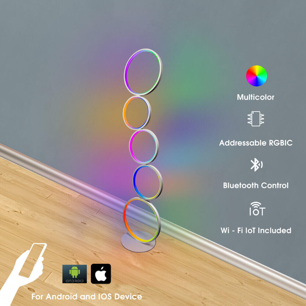 Quintet ring multicolor light stand